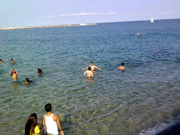 barceloneta beach and sea