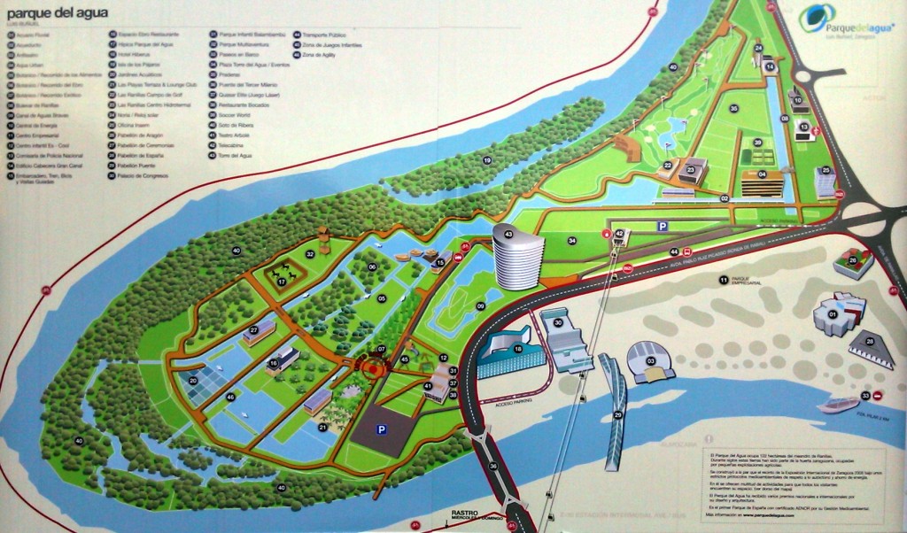 mapa parque del agua zaragoza